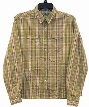 Wrangler Womens Green Pink Plaid Western Pearl Snap Flannel Shirt Size Medium